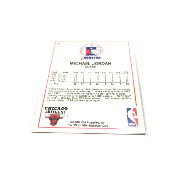 1989-90 NBA Hoops Michael Jordan All-Star #21 Chicago Bulls - Picture 2 of 2